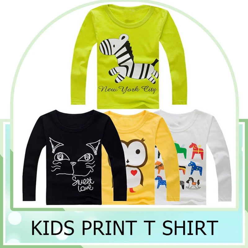 Cotton T Shirt Children Long Sleeve T-Shirts for Kids Clothing Tees Baby Boy Girl Cartoon Tops Kids O Neck T shirts