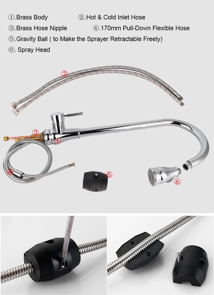 Cheap modern single hole high pressure faucet tap sprayer single lever faucets for kitchen sink