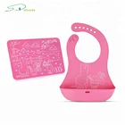 2018 Amazon Best Products FDA Approved Great Waterproof Soft Comfortable Food Grade Silicone Baby Bib And Mats Set