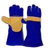 PRISAFETY 16" Split Cowhide Winter Leather Work Blue Custom Welding Gloves Tig