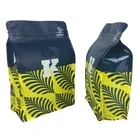 wholesale square bottom aluminum zipper vacuum sealed green coffee tea bags with valve