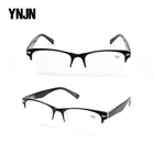 YNJN black half frame printing logo designer reading glasses for men