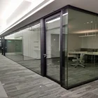 Aluminium Frame Wall Double Glass Partition