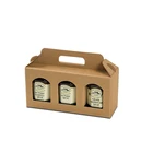 Custom cotton handle brown kraft paper gift box jar honey package jam jar gift boxes