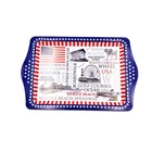 Hot sale small cheap custom home decorative tin metal serving tray metal rolling tray