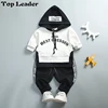Baby Boy Girl Clothing Set High Quality Cotton Kids Toddler Clothes Letter Hooded Suit For Boy Infant Long Sleeve Boys Spring