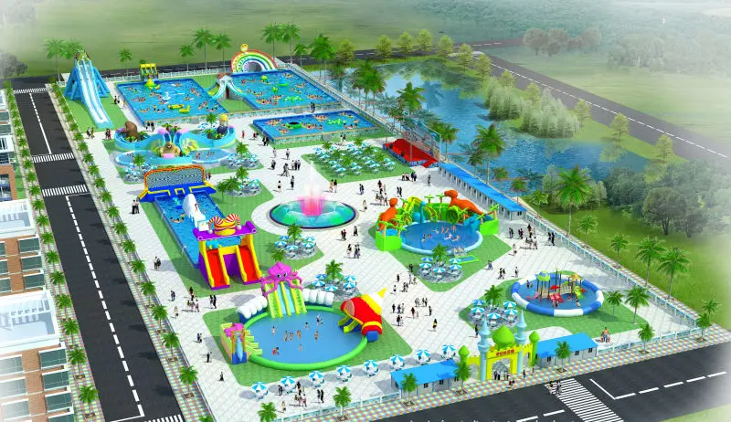 Summer Cheap Large Commercial Adult Entertainment Giant Inflatable Playground Amusement Aqua Fun Water Park Kids With Pool