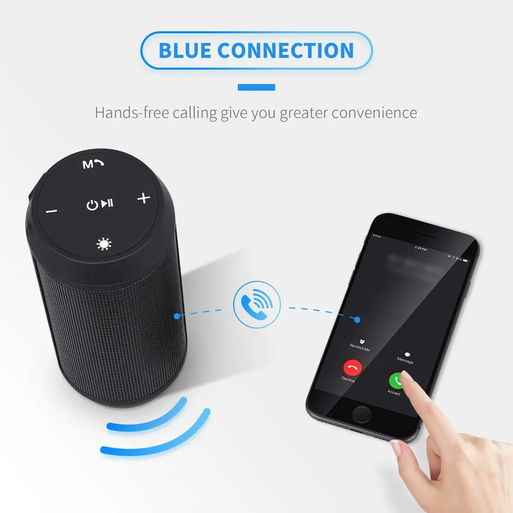 Cheap Portable Wireless Bluetooth Speakers LED with color changing light 8H Playtime Build-in Mic for Outdoor, Home & Travel - ANKUX.COM