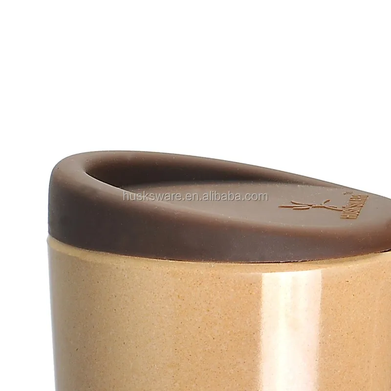 customized rice husk fiber to go coffee mug eco cup with handle