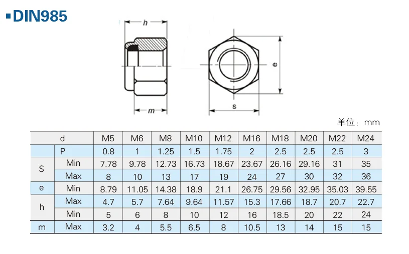 zinc-nickel alloy din985 din982 class 8 nylon lock flange nut