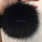 Plush fur pom pon/rabbit fur balls/keychain with fur pompon