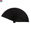 Hot Sale New Style Man Black Imitated Silk Fabric Folding Hand Fan