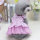 Lovoyager wholesale pet clothing dog clothes summer pink blue black plaid dog dress