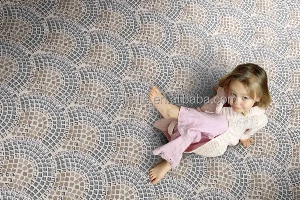 fan shape floor tile stone mosaic pattern tiles blue gold floor background