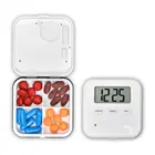 Four Compartments Countdown Alarm Reminder Lock Medicine 24 Hours Travel Pill Timer Box