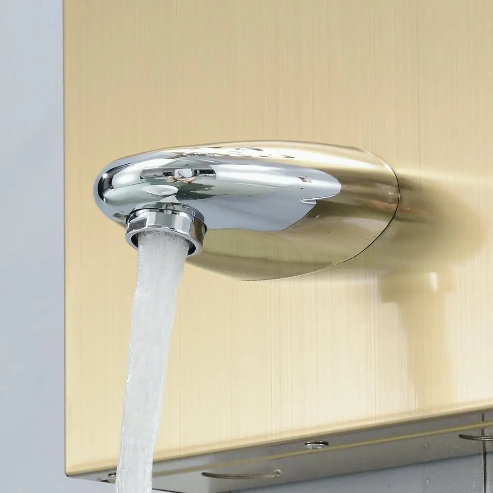 Fapully Bathroom Products, Waterfall Rain Shower Panel Titanium Golden Shower Panels Bathroom