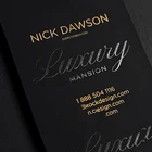 matte black custom gold foil deboss business card printing