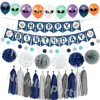 Kids themes birthday Space Themed Party Decorations Space Adventure Rocket Ship banner set birthday supplies