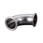 Stainless Steel Pipe Fitting 25mm Sanitary Ferrule Elbow 90 Degree Fittings Tri Clamp