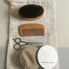 Private label 100% pure organic shaving soap care kit beard brush and comb kit