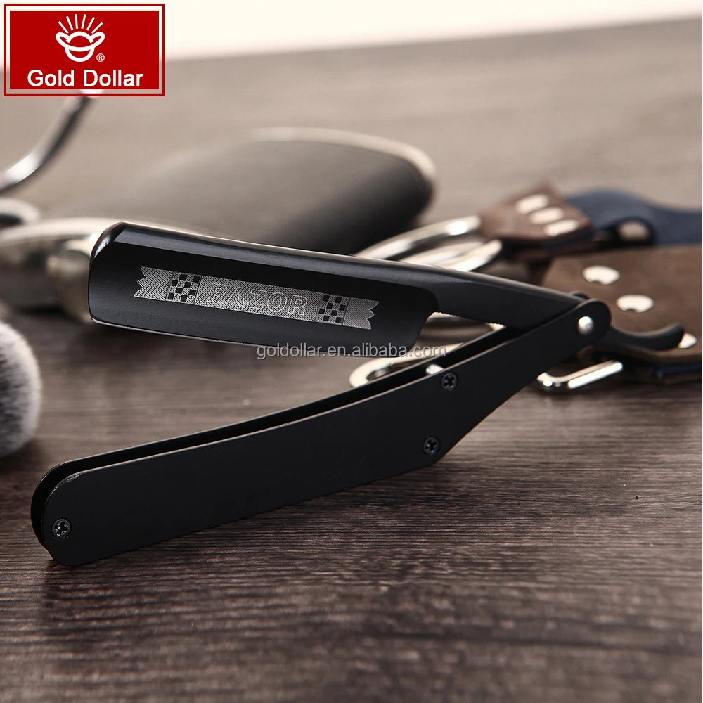 cut throat straight razor metal folding handle shaving razor