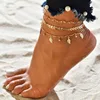 latest design gold anklet jewellery women beach leaf arrow diamond anklets
