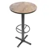 Cheap hotel event night club furniture melamine dining table home bar lounge table With Cast Iron Table Leg