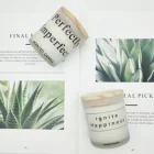 High Quality Screen Printed Glass Jar With Wood Lid Scented Candle