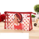Unique fashion pretty girl pvc waterproof cosmetic Lady makeup bags