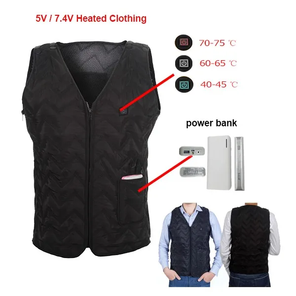 quality new years gift for men ideas heated vest with power bank