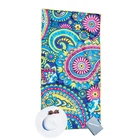 Customized suede microfibre fabric towel printed beach travel towel
