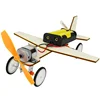 Student kids diy propeller driven airplane wooden aircraft models