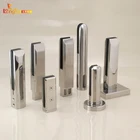 Frameless clear tempered glass stairs spigot railings with stainless steel