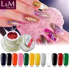 L&M wholesale 12 color soak off nail art paint gel uv full color gel nail polish