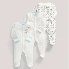 Newborn cotton baby wear unisex 3 pcs longsleeve rompers
