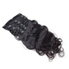 200g virgin clip in human hair extensions,wet and wavy clip in hair extensions for black women,clip hair extension