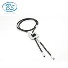 MBN089 simple design aluminum alloy white Silicone delicate silver square geometry statement necklace