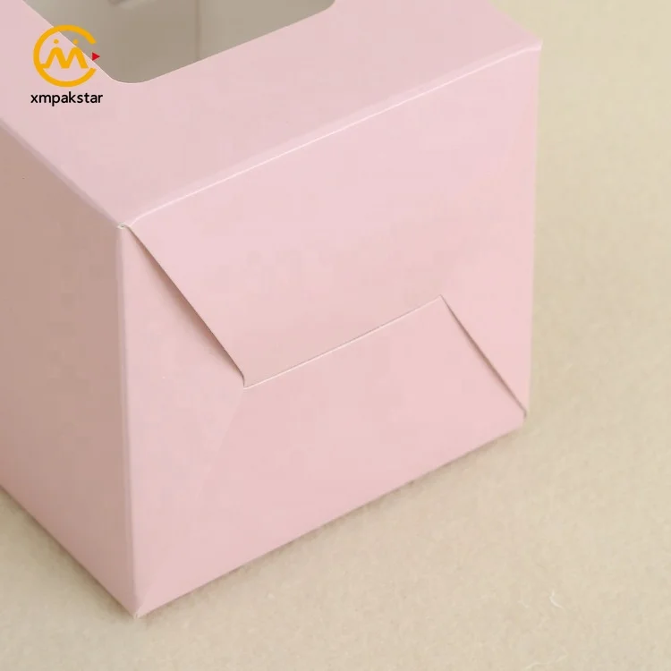 生态友好定制小白色纸箱纸与窗口的一杯蛋糕盒