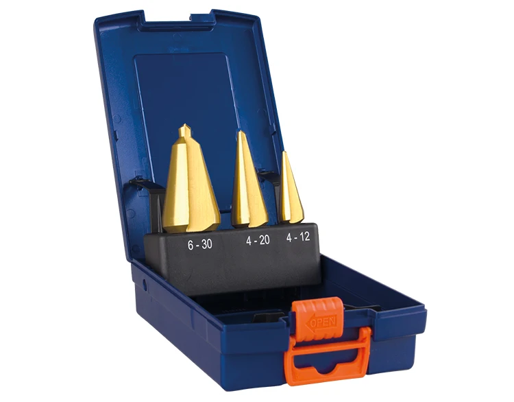 3Pcs Set Straight Flute Titanium HSS Metal Sheet Tube Conical Drill Bit for Tube and Sheet Drilling