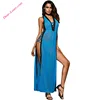 Valentine Blue Lace Gown Long Dress Hot Transparent Sexy Lingerie
