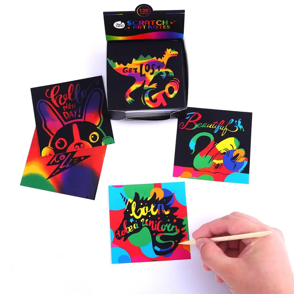 scratch art rainbow mini notes