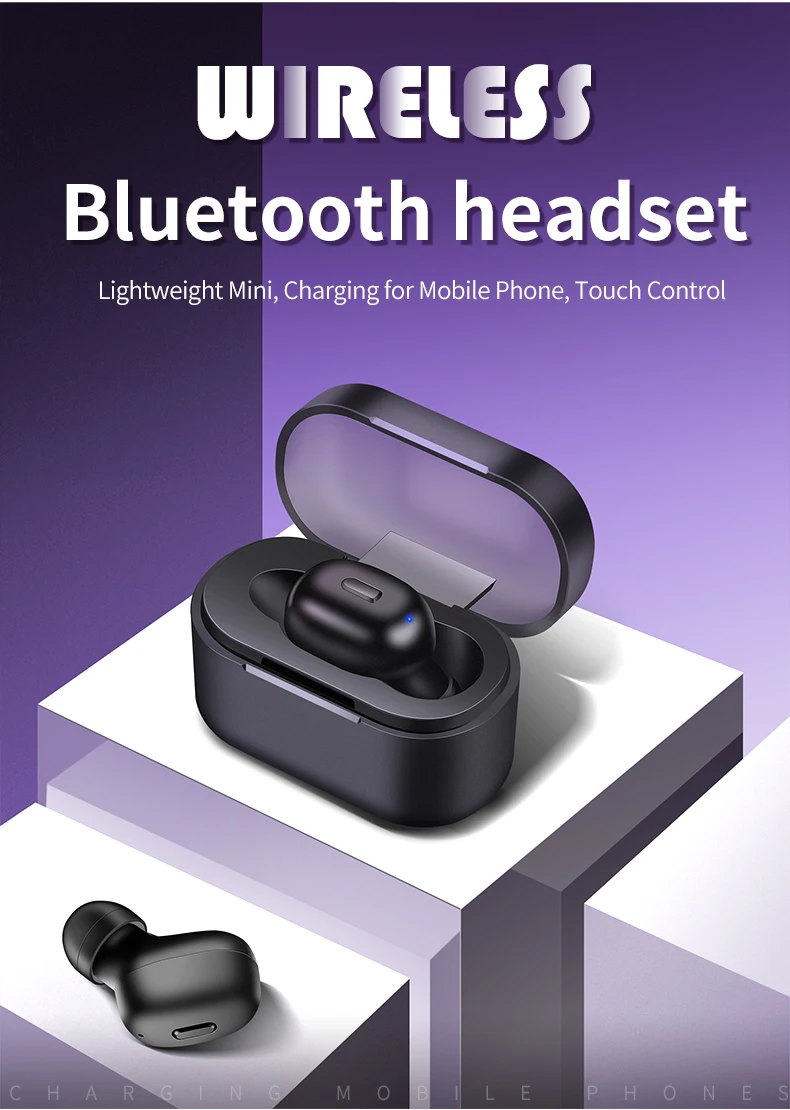 TWS Earbuds Bluetooth 5.0 Headphones Sports in-Ear Mini Headset Auto Pairing 200mAh Charging Case Noise Cancelling Earphones - ANKUX.COM