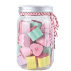 Plastic Stamp In Business Stamps Valentine's Day Wedding Colorful Heart Shape Wooden Stamp In Transparent Plastic Bottle