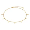 925 silver jewelry 18K plated dainty leaf choker rose gold necklace