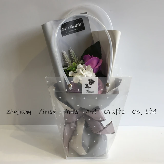 in pvc box valentines day valentine gift bath flower rose soap