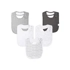 Organic Cotton Toddler Drool Bibs, Unisex 5-Pack Extra Large Square Baby Bibs for Boys and Girls
