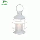 Fashionable European Decorative White Round Festival Metal Lantern