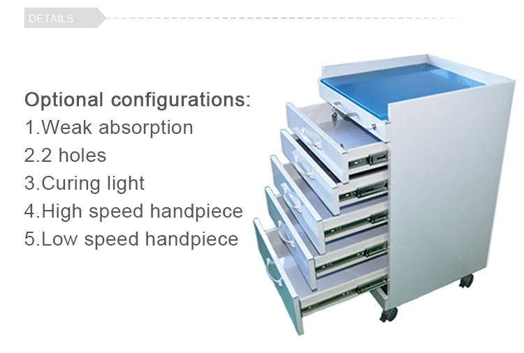 Dental Metal Instrument 6 Drawer Stainless Steel Mobile Filing