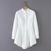 New Arrivals Simple White Ladies Cotton Office Formal Popular Shirt