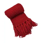 Fashion lady red crochet cable knit winter scarf